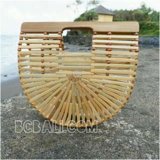 bamboo bags fan design base color summer season handmade 